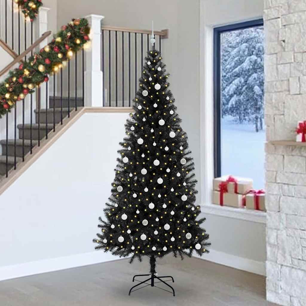 vidaXL Weihnachtsbaum Schwarz 240 cm PVC