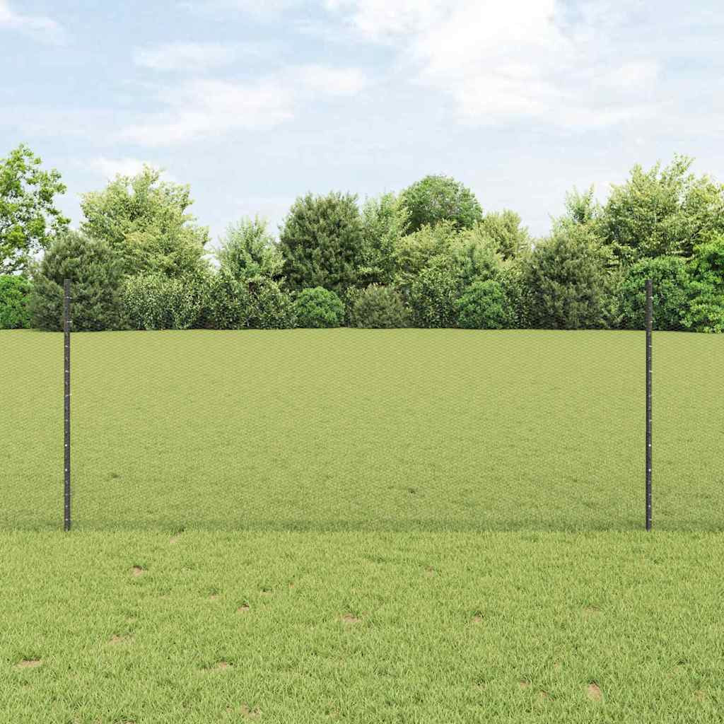 vidaXL Sechseckzaun mit Pfosten 25 x 1 m PVC-beschichteter Stahl Grau