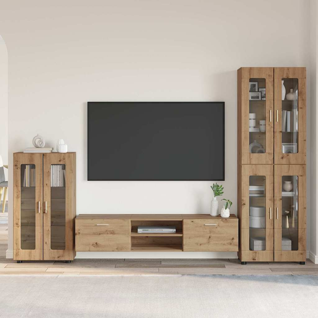vidaXL TV-Schrankset FLORIN 3 pcs Artisan-Eiche Holzwerkstoff