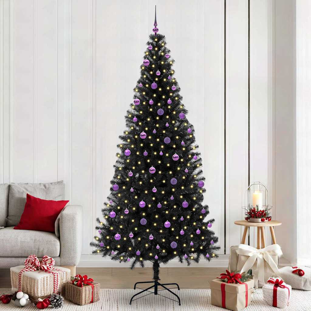 vidaXL Weihnachtsbaum Schwarz 240 cm PVC