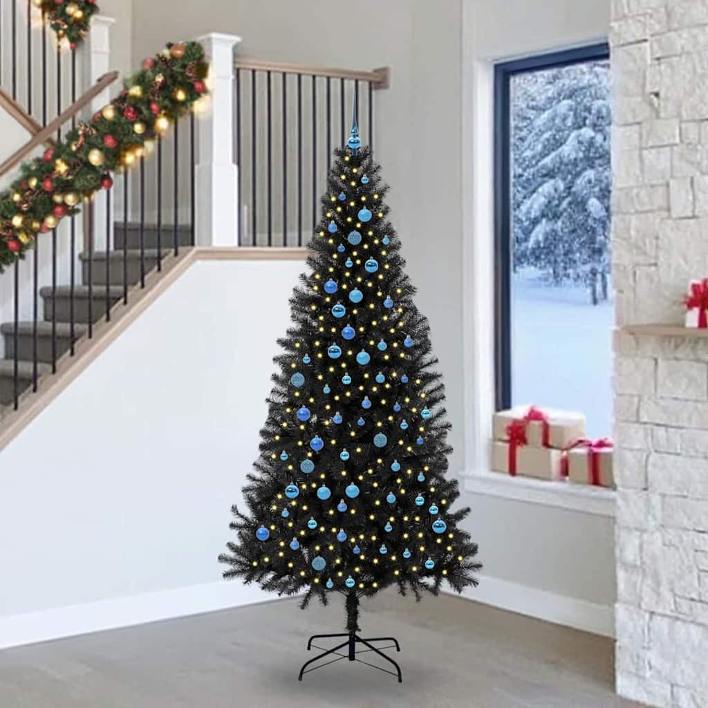 vidaXL Weihnachtsbaum Schwarz 240 cm PVC
