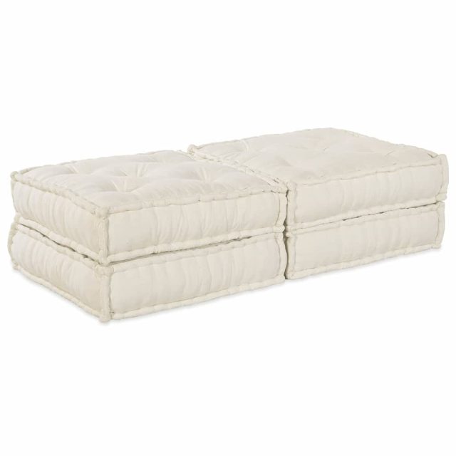 vidaXL Modulare Sofagarnitur 2 pcs Creme 140 x 70 x 36 cm Stoff
