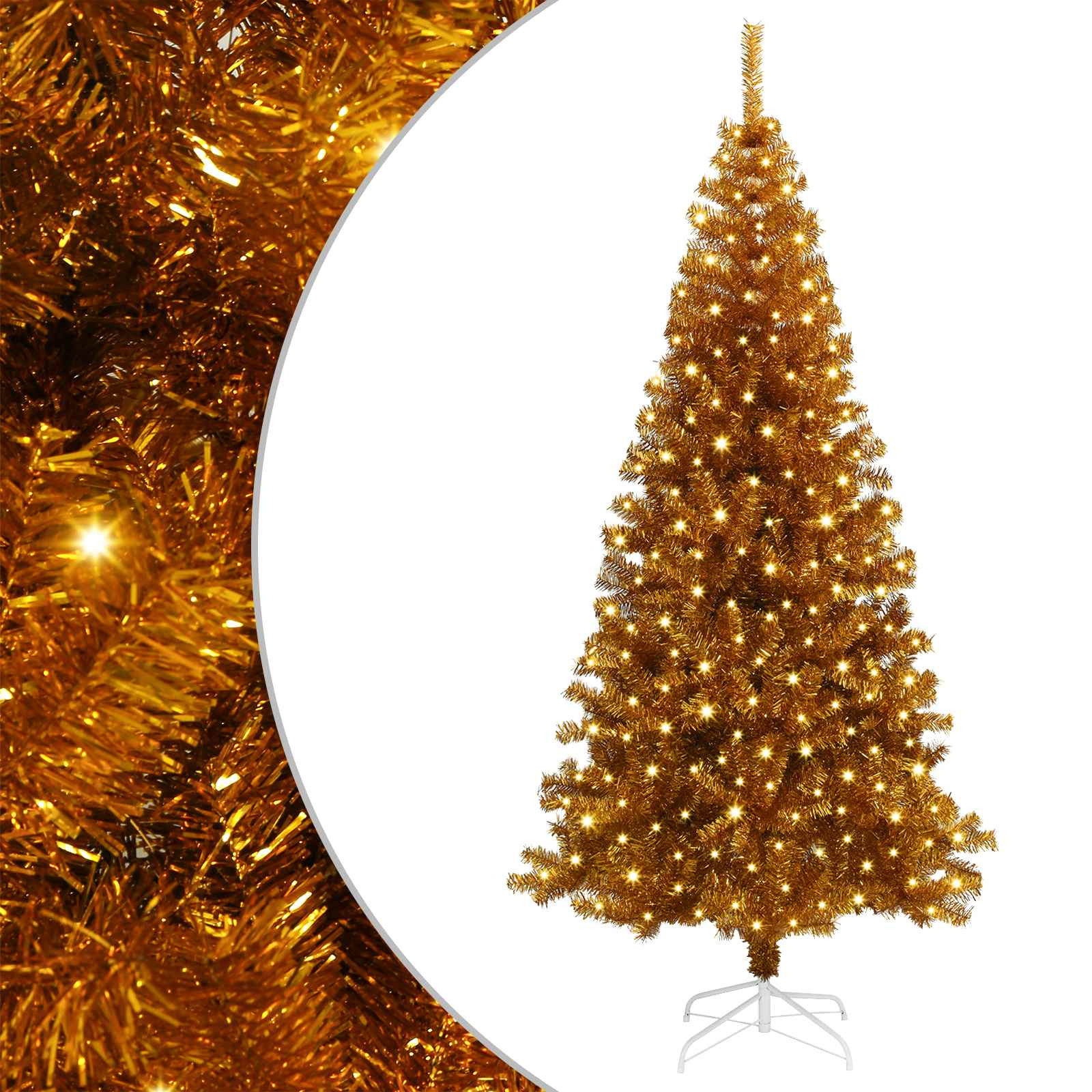 vidaXL Weihnachtsbaum Gold 180 cm PET