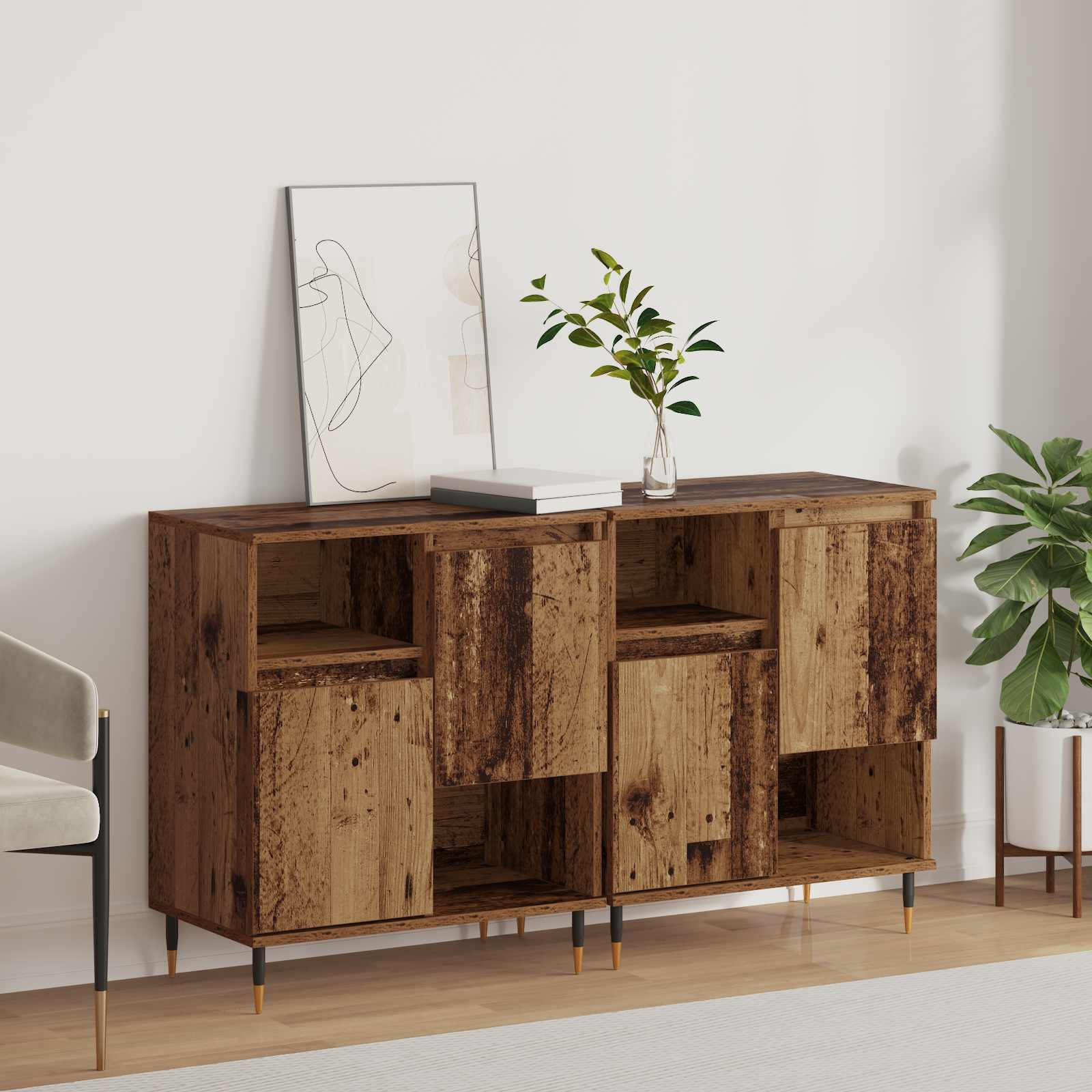 vidaXL Sideboards 2 pcs Altholz