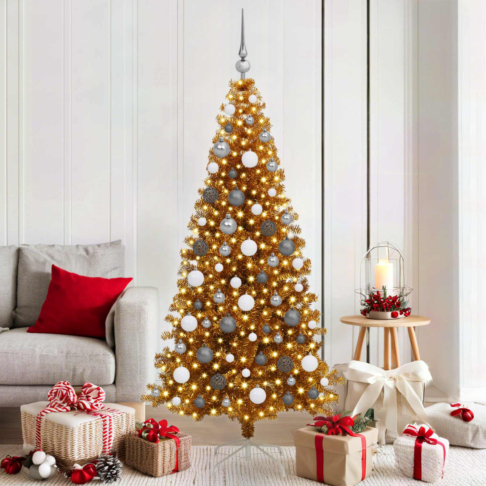 vidaXL Weihnachtsbaum Gold 180 cm PET