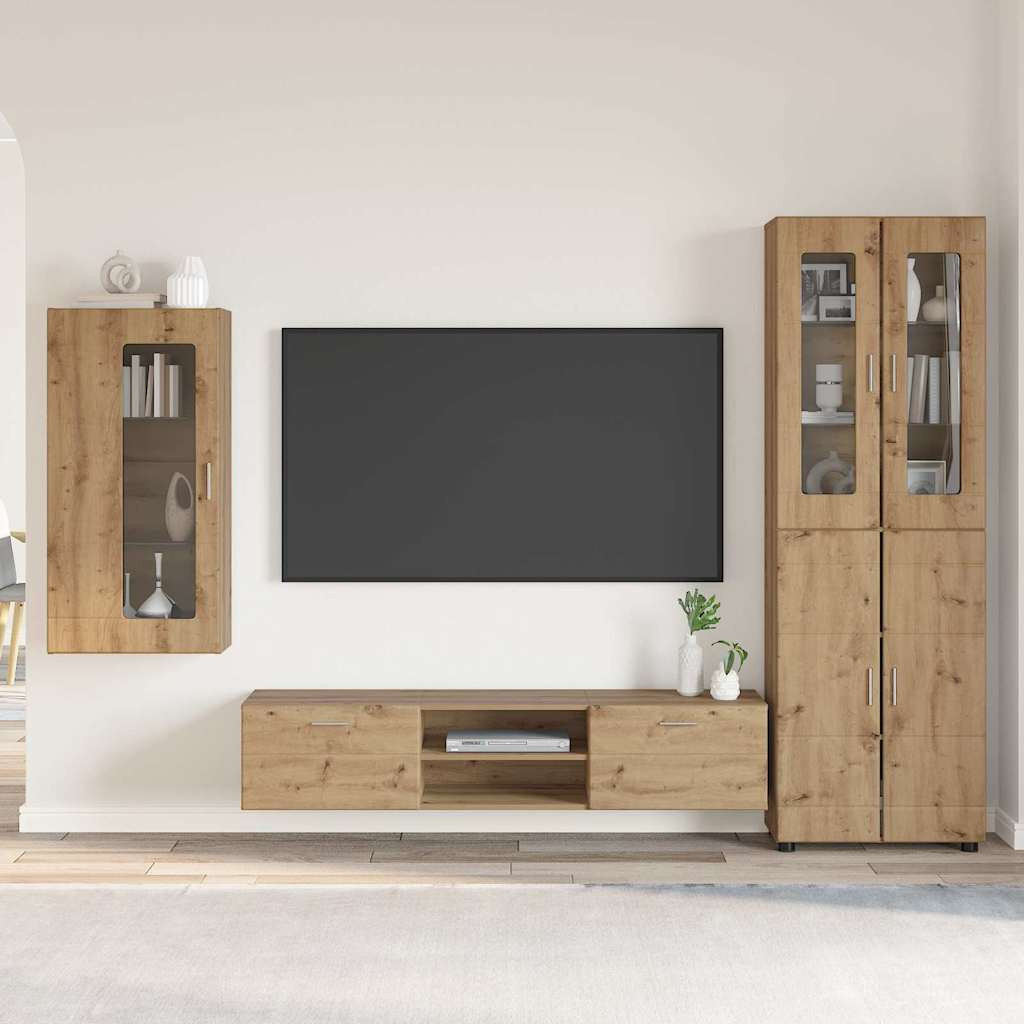 vidaXL TV-Schrankset FLORIN 3 pcs Artisan-Eiche Holzwerkstoff