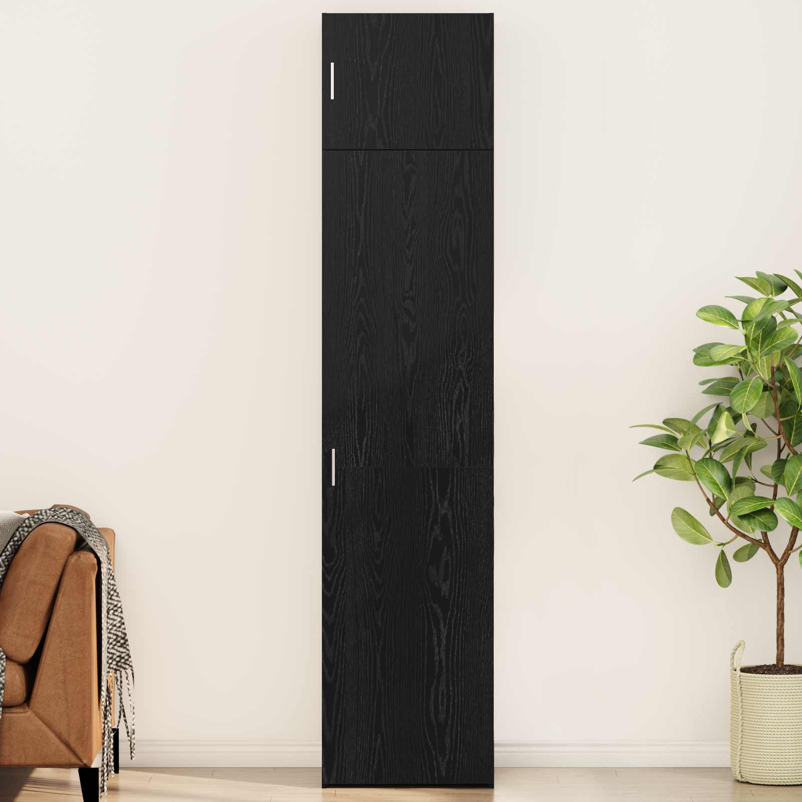 vidaXL Sideboard 2 pcs Schwarz Eichen-Optik 50 x 41 x 225 cm