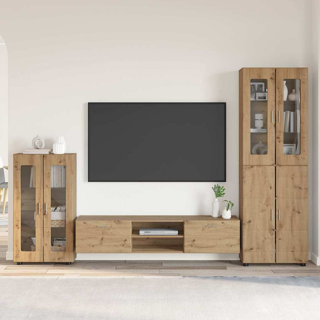 vidaXL TV-Schrankset FLORIN 3 pcs Artisan-Eiche Holzwerkstoff