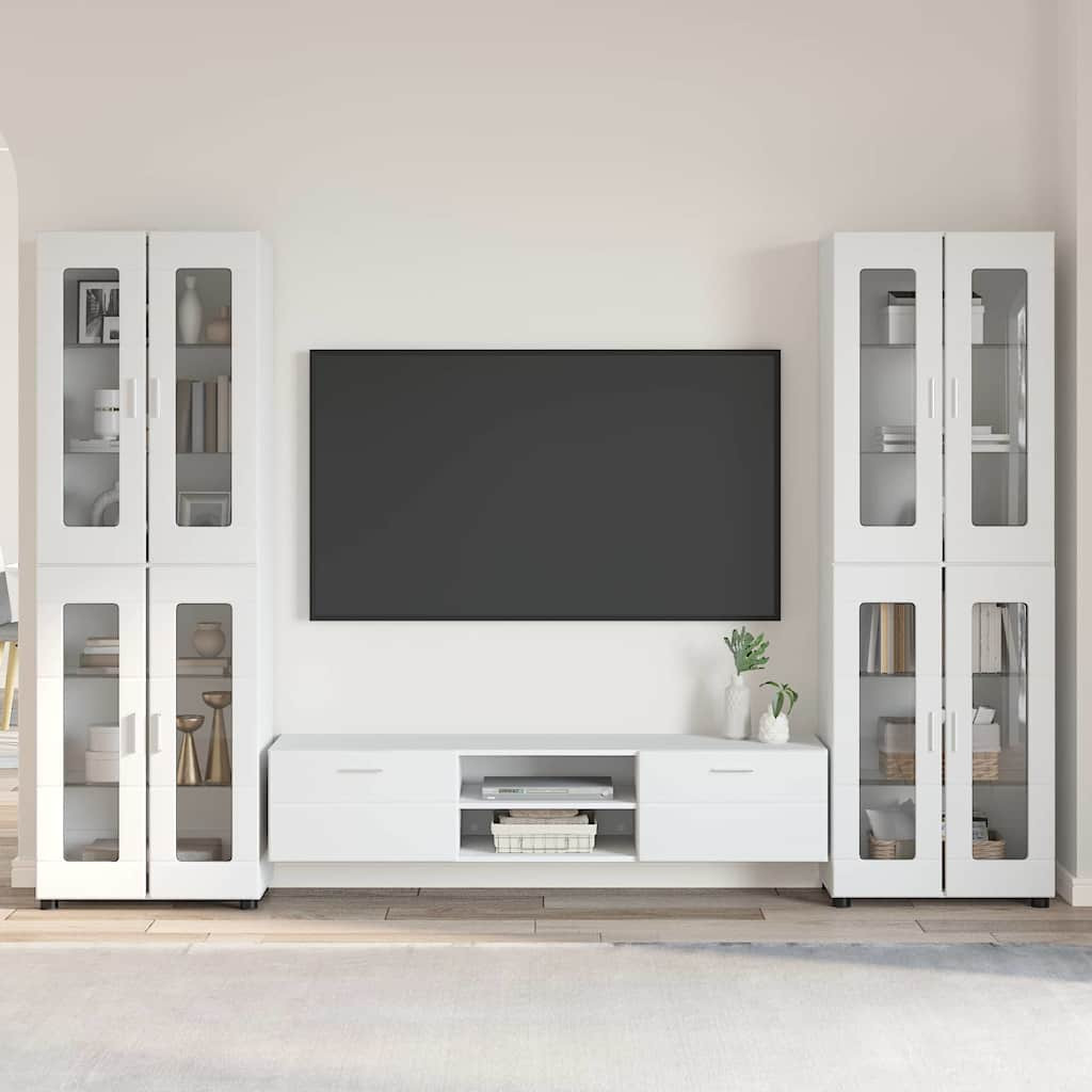 vidaXL TV-Schrankset mit Schubladen FLORIN 3 pcs Weiß Holzwerkstoff
