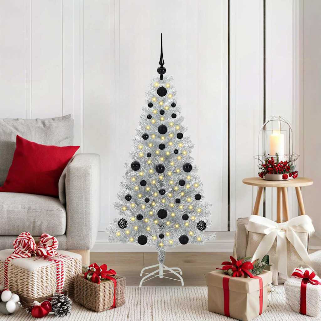 vidaXL Weihnachtsbaum Silber 120 cm PET