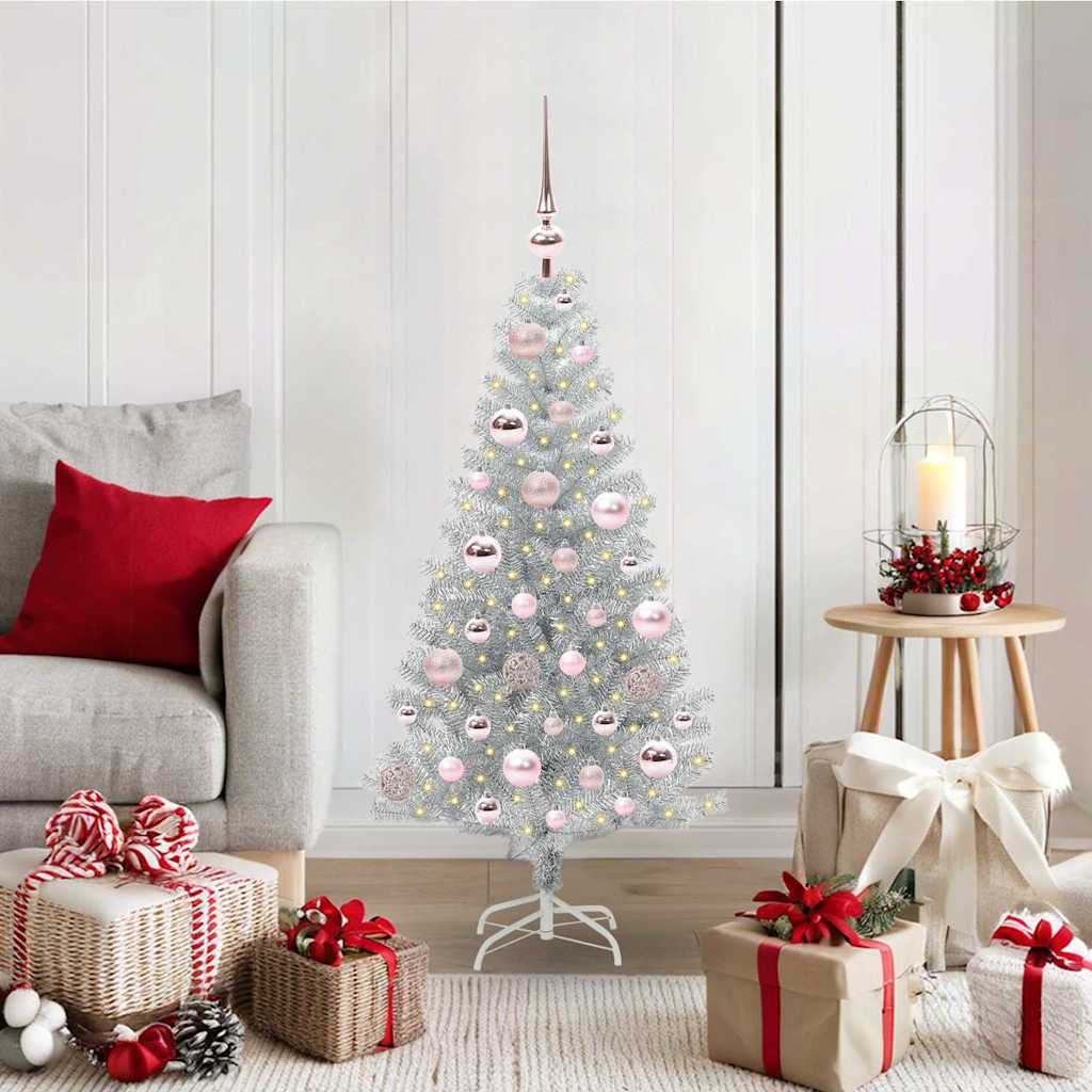 vidaXL Weihnachtsbaum Silber 120 cm PET