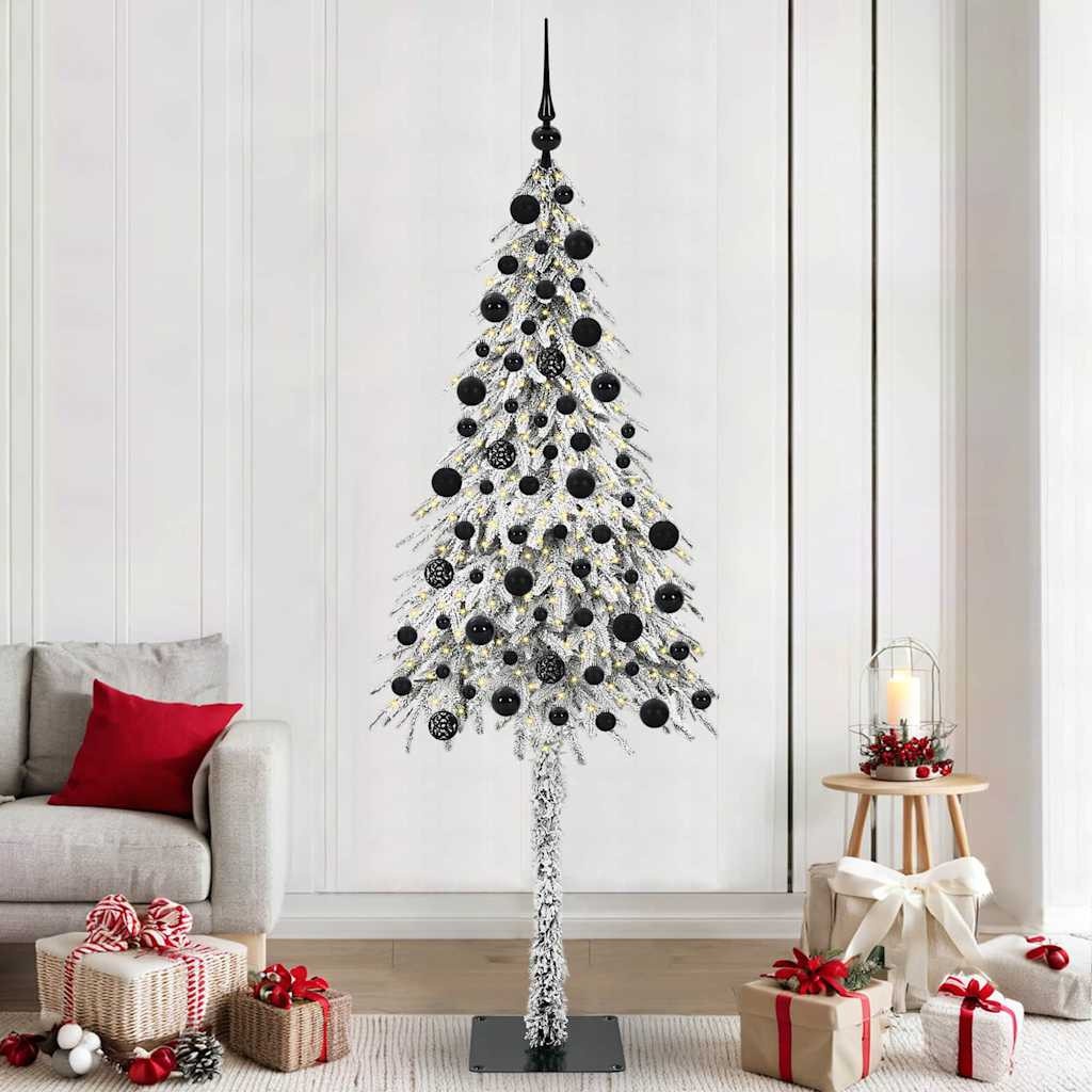 vidaXL Weihnachtsbaum mit 300 LEDs Weiß 210 cm PE und Stahl