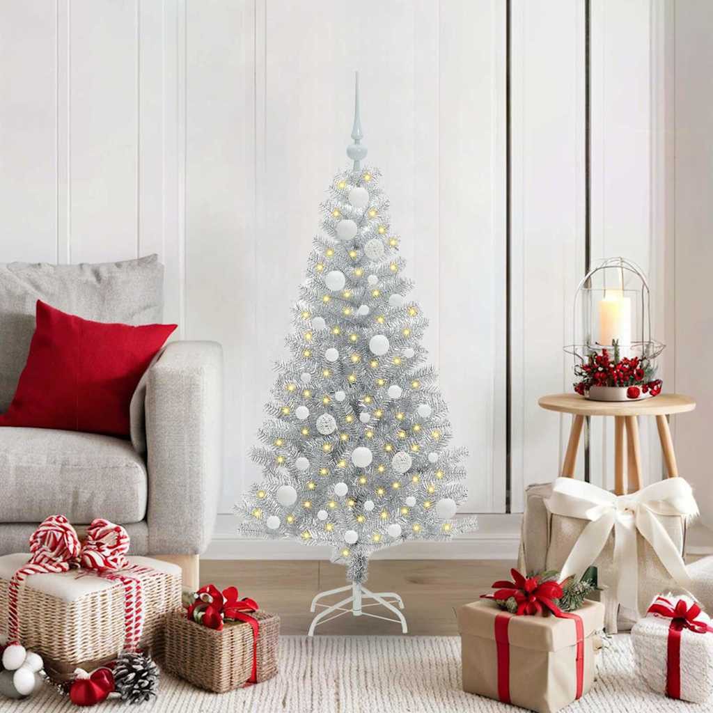 vidaXL Weihnachtsbaum Silber 120 cm PET