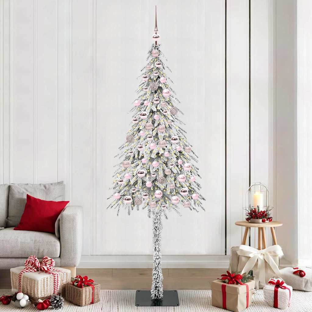 vidaXL Weihnachtsbaum mit 300 LEDs Weiß 210 cm PE und Stahl
