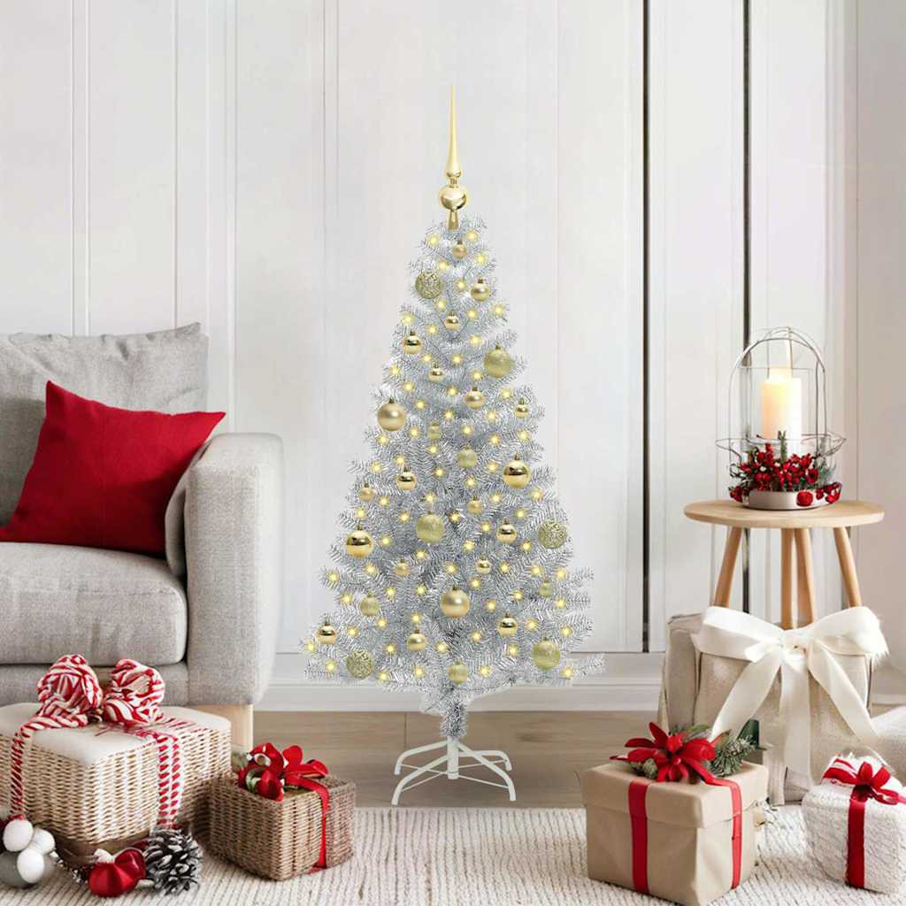 vidaXL Weihnachtsbaum Silber 120 cm PET