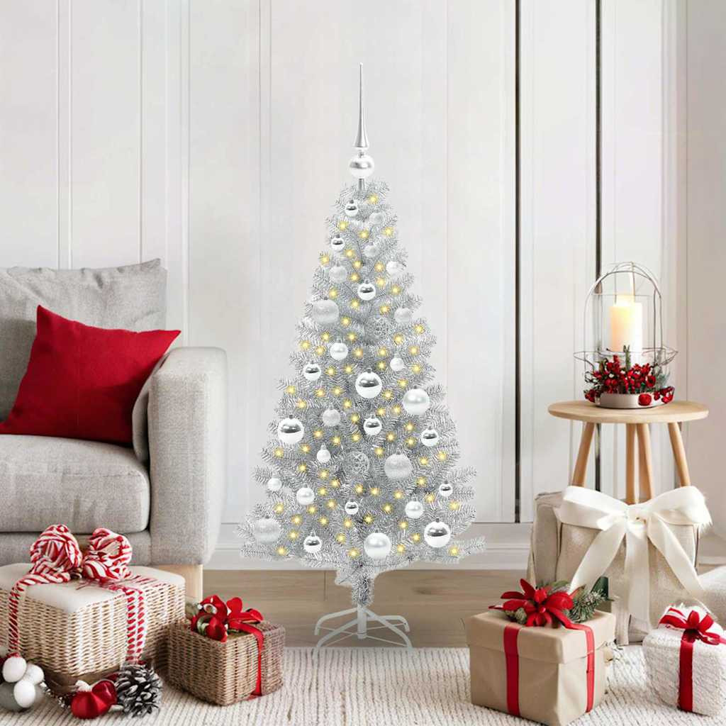 vidaXL Weihnachtsbaum Silber 120 cm PET