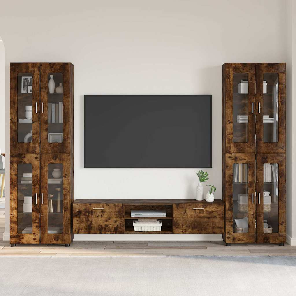vidaXL TV-Schrankset FLORIN 3 pcs Geräucherte Eiche Holzwerkstoff