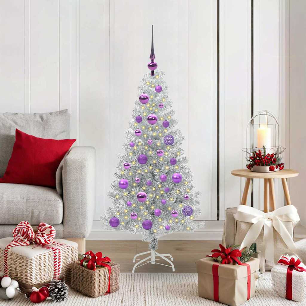 vidaXL Weihnachtsbaum Silber 120 cm PET
