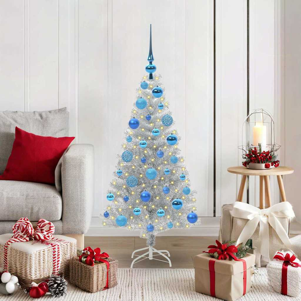 vidaXL Weihnachtsbaum Silber 120 cm PET