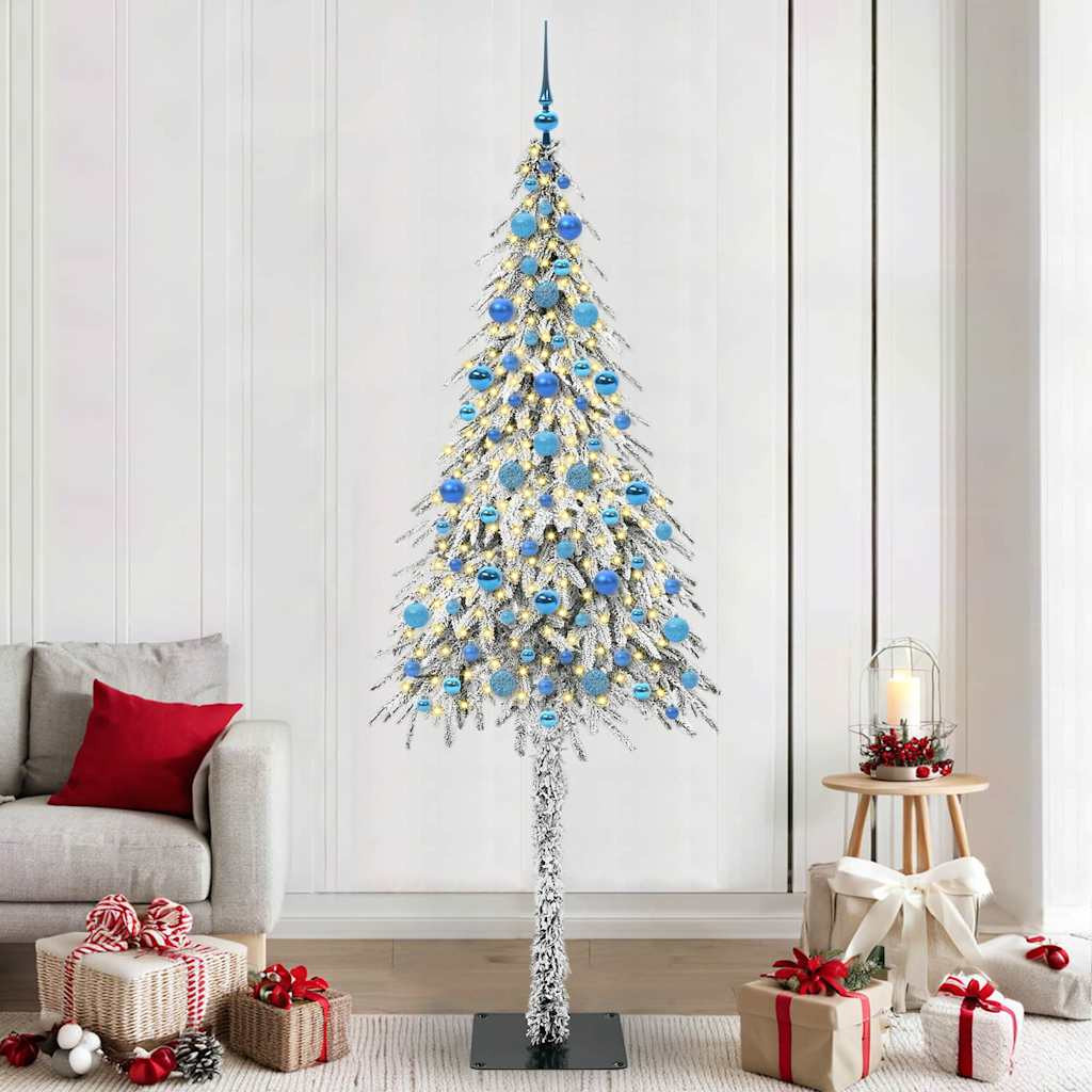 vidaXL Weihnachtsbaum mit 300 LEDs Weiß 210 cm PE und Stahl