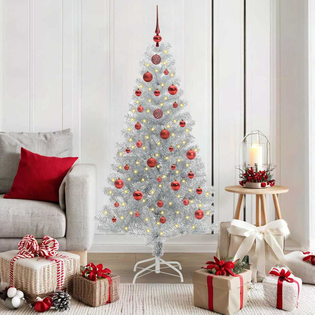 vidaXL Weihnachtsbaum Silber 150 cm PET