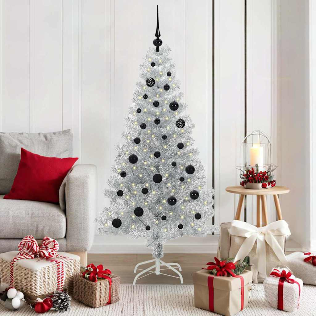 vidaXL Weihnachtsbaum Silber 150 cm PET