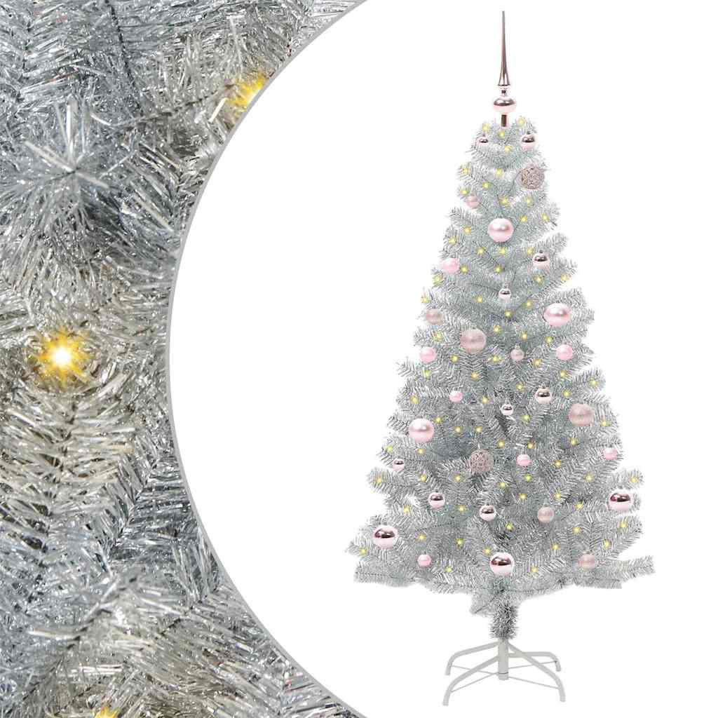 vidaXL Weihnachtsbaum Silber 150 cm PET