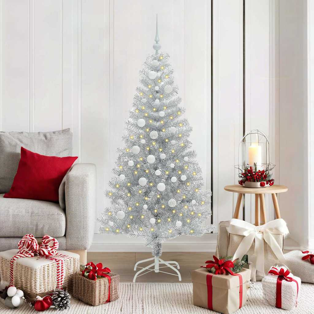 vidaXL Weihnachtsbaum Silber 150 cm PET