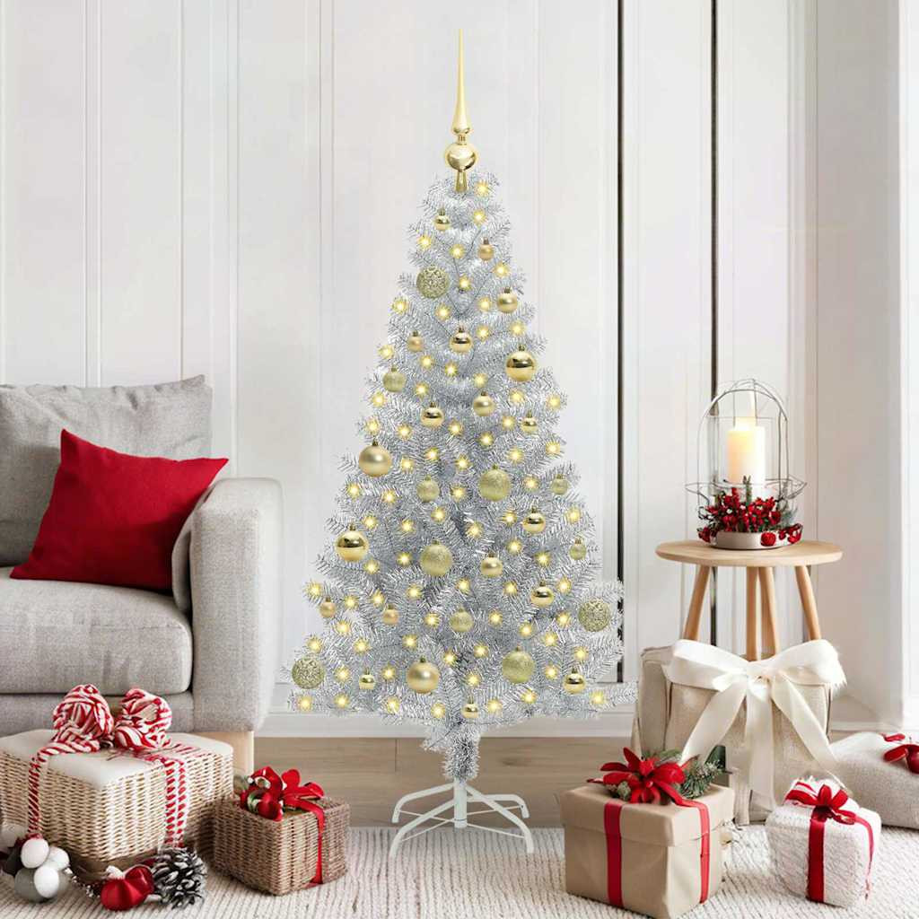 vidaXL Weihnachtsbaum Silber 150 cm PET