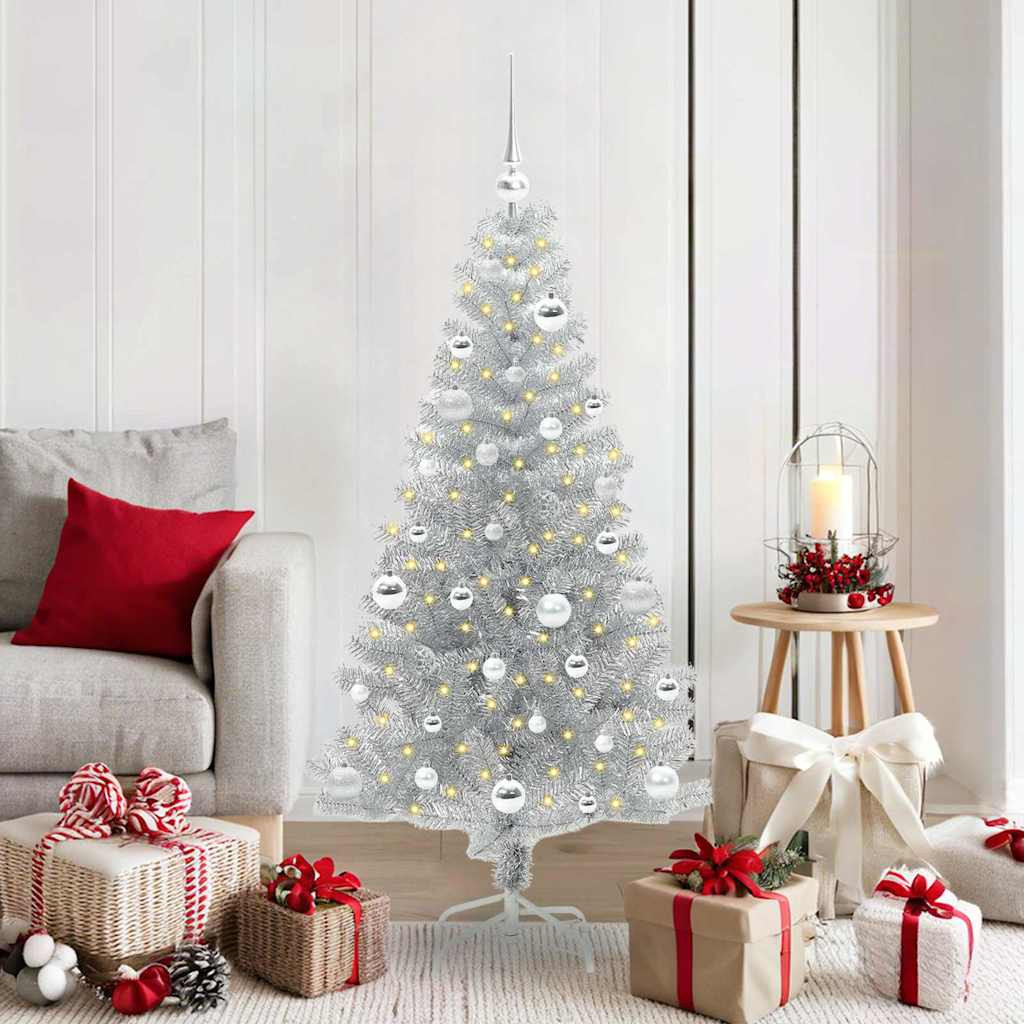 vidaXL Weihnachtsbaum Silber 150 cm PET