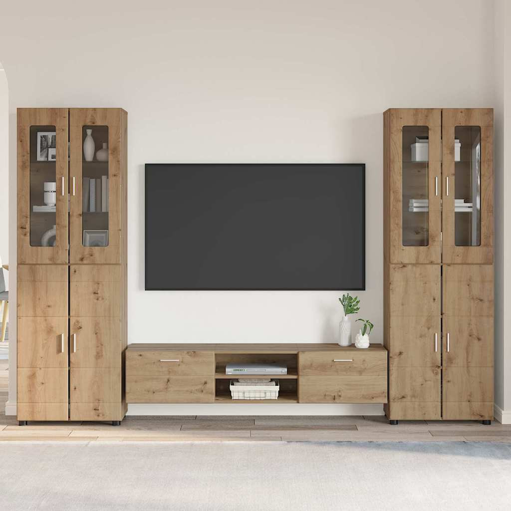 vidaXL TV-Schrankset FLORIN 3 pcs Artisan-Eiche Holzwerkstoff