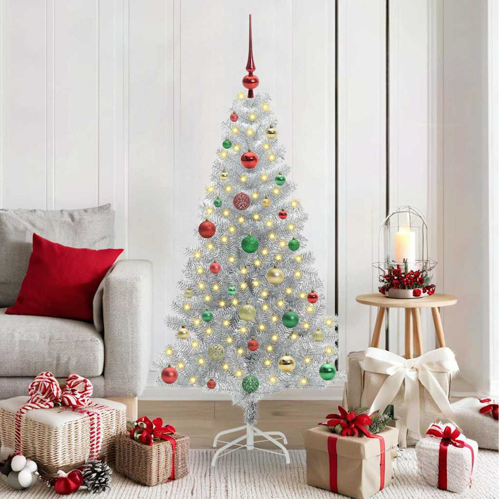 vidaXL Weihnachtsbaum Silber 150 cm PET