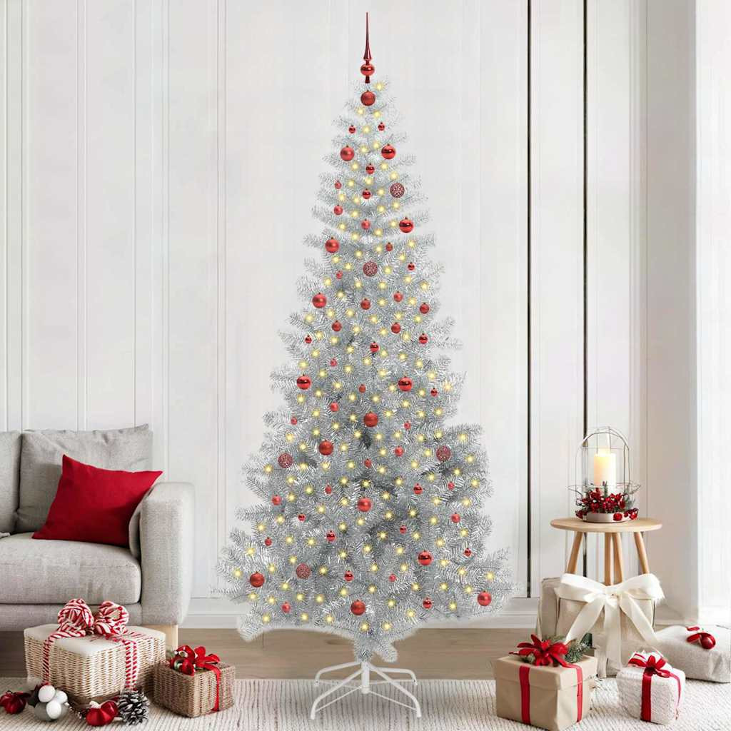 vidaXL Weihnachtsbaum Silber 240 cm PET