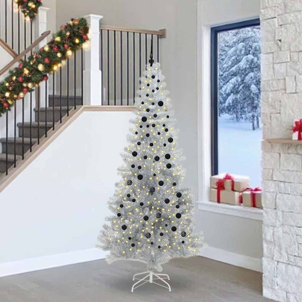 vidaXL Weihnachtsbaum Silber 240 cm PET