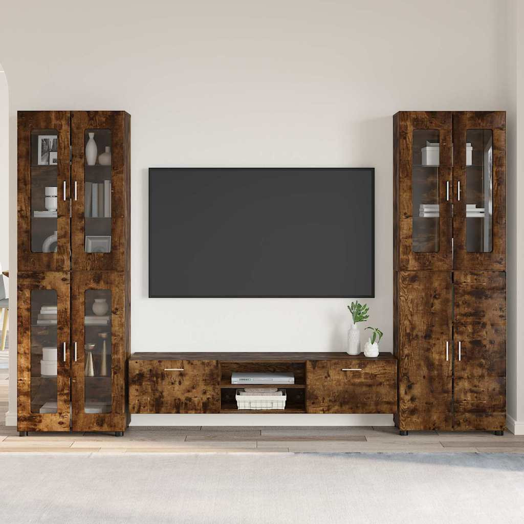 vidaXL TV-Schrankset FLORIN 3 pcs Geräucherte Eiche Holzwerkstoff