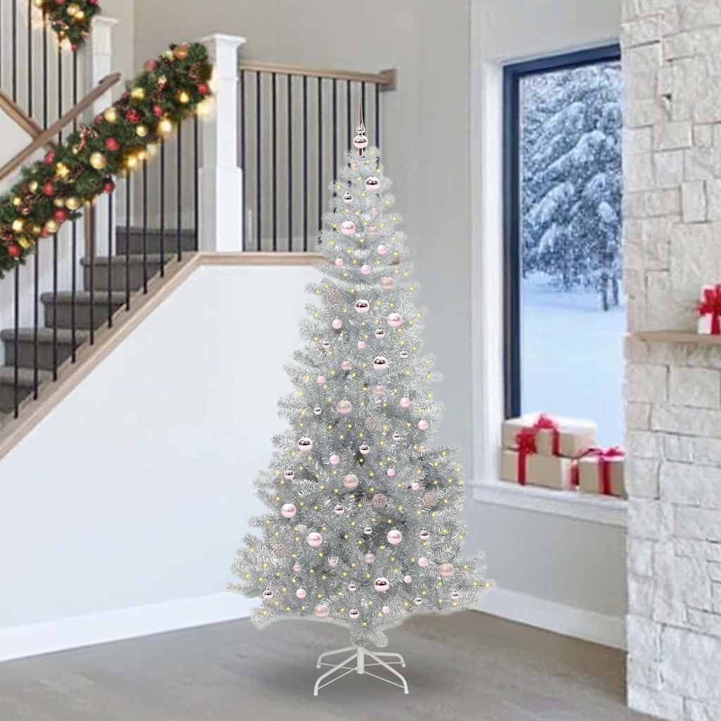 vidaXL Weihnachtsbaum Silber 240 cm PET