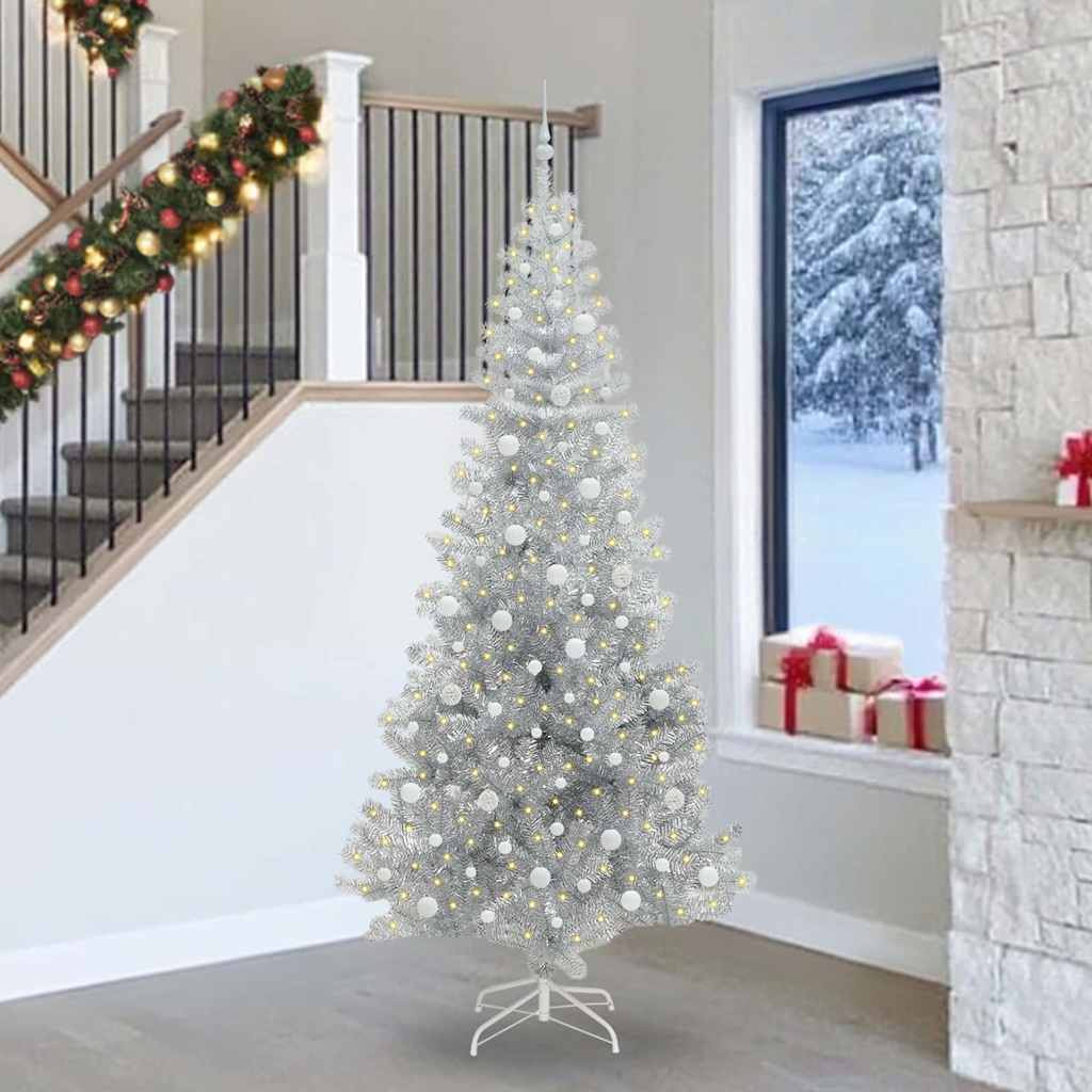 vidaXL Weihnachtsbaum Silber 240 cm PET