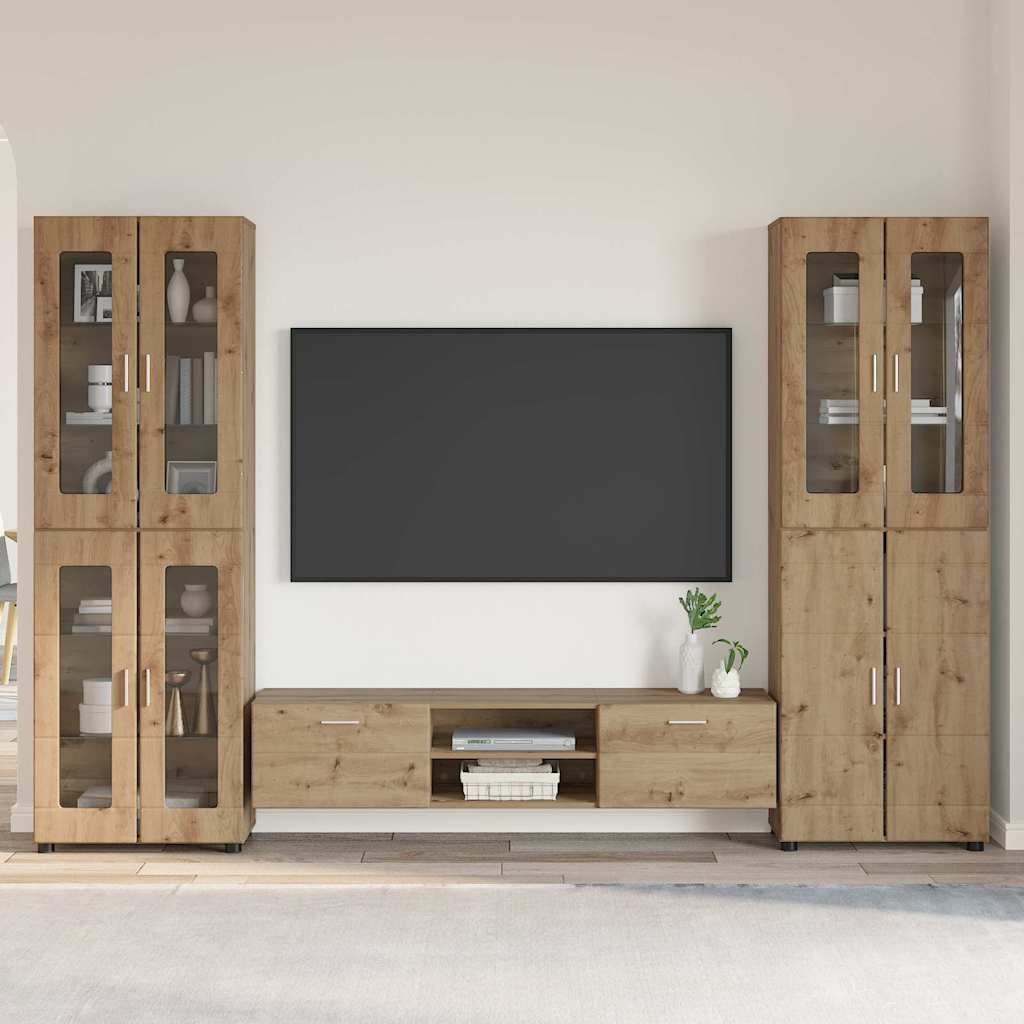 vidaXL TV-Schrankset FLORIN 3 pcs Artisan-Eiche Holzwerkstoff