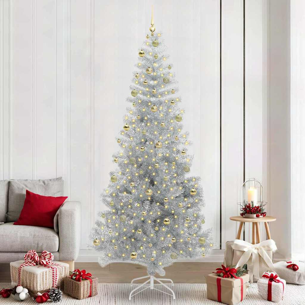 vidaXL Weihnachtsbaum Silber 240 cm PET