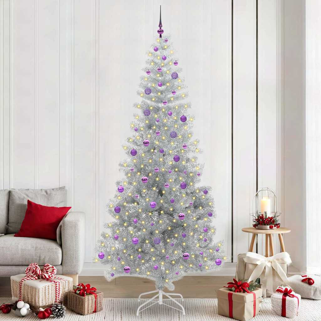 vidaXL Weihnachtsbaum Silber 240 cm PET