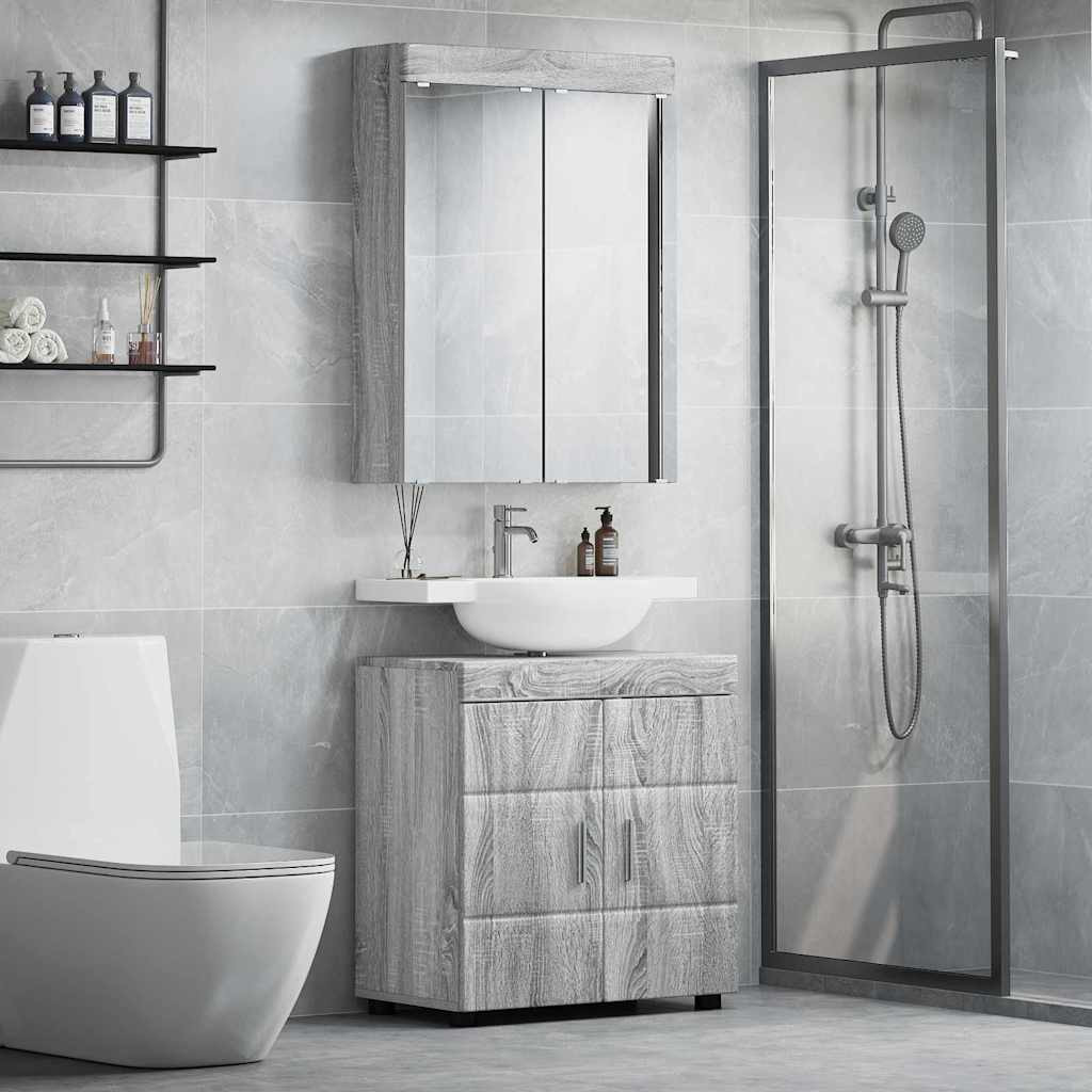 vidaXL Badezimmermöbel-Set TULUM 2 pcs Graues Sonoma 60 x 34 x 63 cm