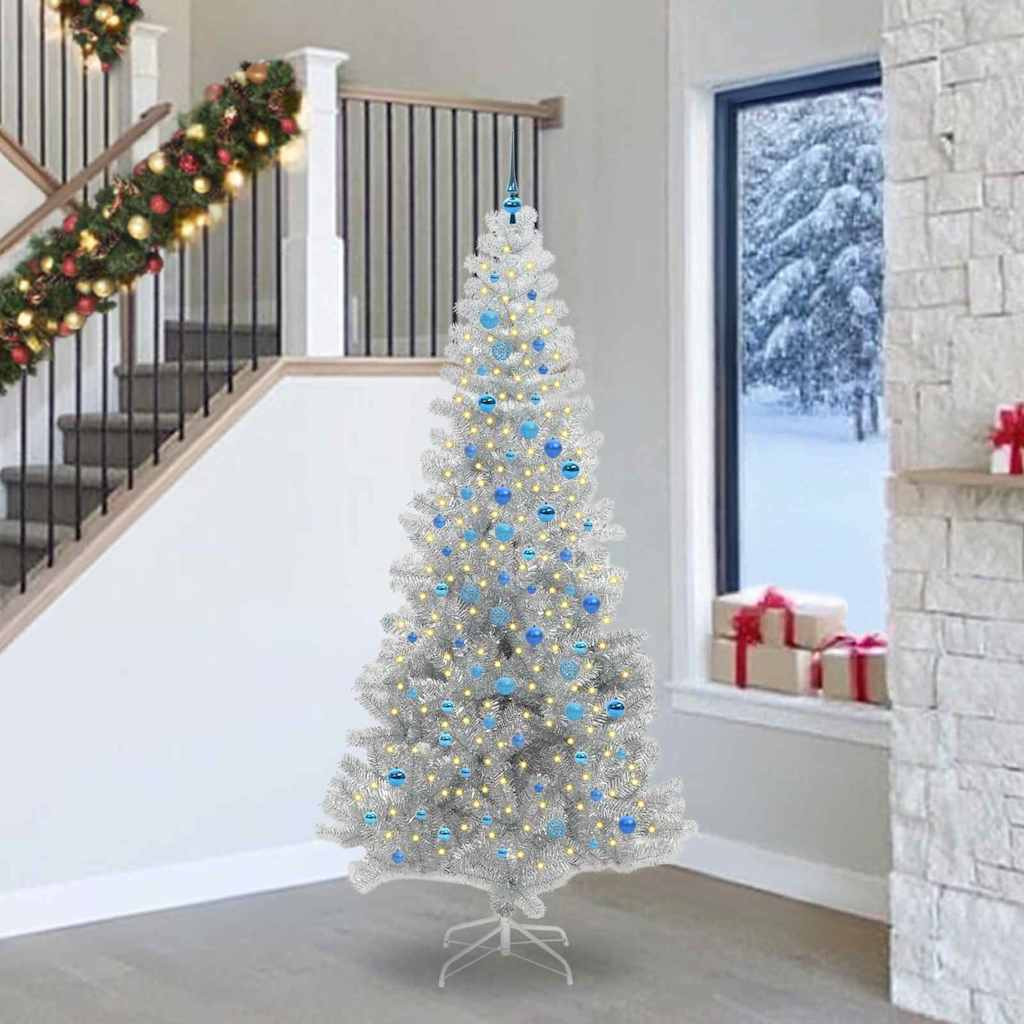 vidaXL Weihnachtsbaum Silber 240 cm PET
