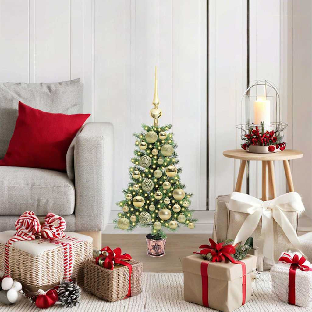 vidaXL Weihnachtsbaum mit 150 LEDs mit Ständer Grün 65 cm PE