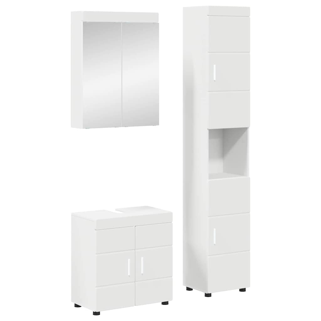vidaXL Badezimmermöbel-Set TULUM 3 pcs Weiß 60 x 34 x 63 cm