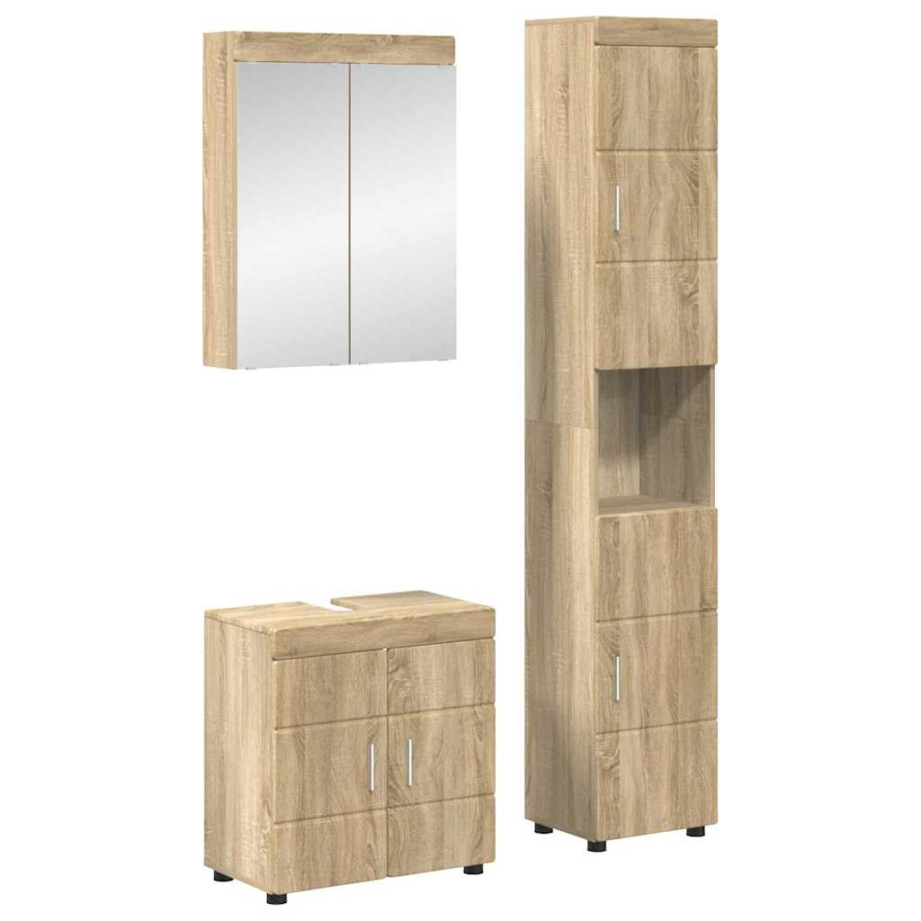 vidaXL Badezimmermöbel-Set TULUM 3 pcs Sonoma-Eiche 60 x 34 x 63 cm