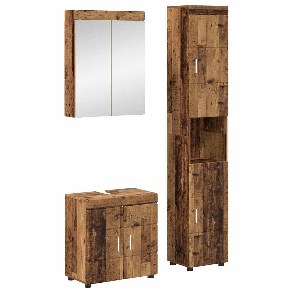vidaXL Badezimmermöbel-Set TULUM 3 pcs Altholz 60 x 34 x 63 cm