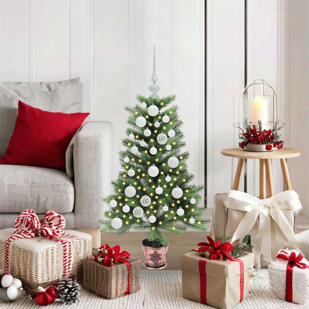 vidaXL Weihnachtsbaum mit 150 LEDs mit Ständer Grün 90 cm PE
