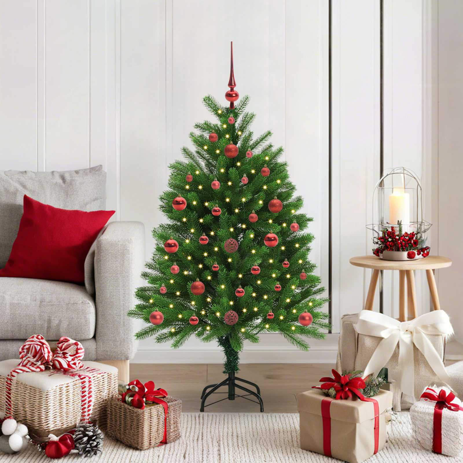 vidaXL Weihnachtsbaum mit 150 LEDs mit Ständer Grün 120 cm PE