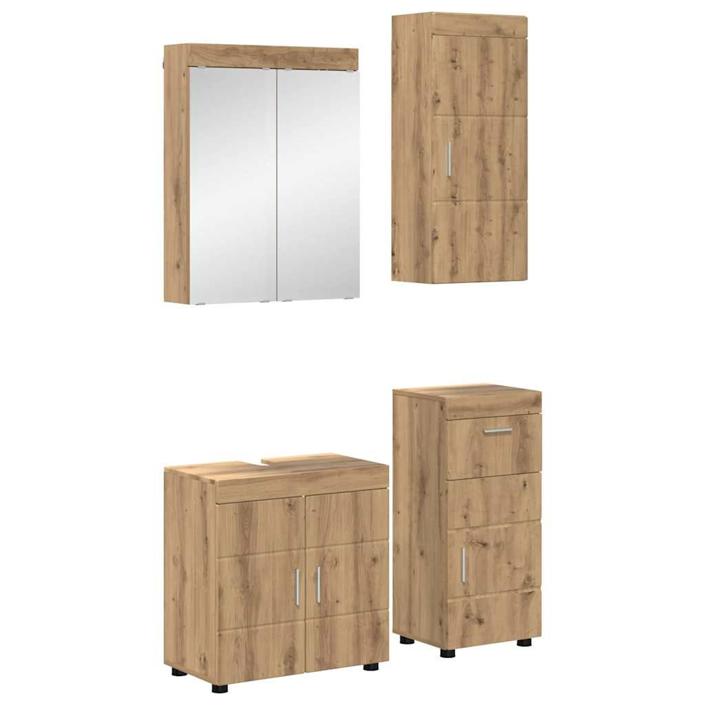 vidaXL Badezimmermöbel-Set TULUM 4 Stk. Artisan-Eiche 60 x 34 x 63 cm