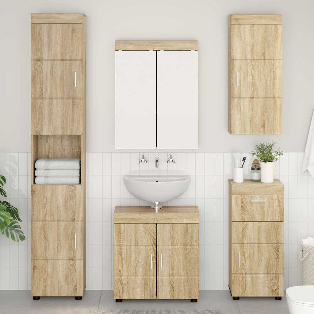 vidaXL Badezimmermöbel-Set TULUM 5 pcs Sonoma-Eiche 60 x 34 x 63 cm